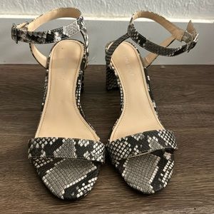 Snake skin chunk heels
